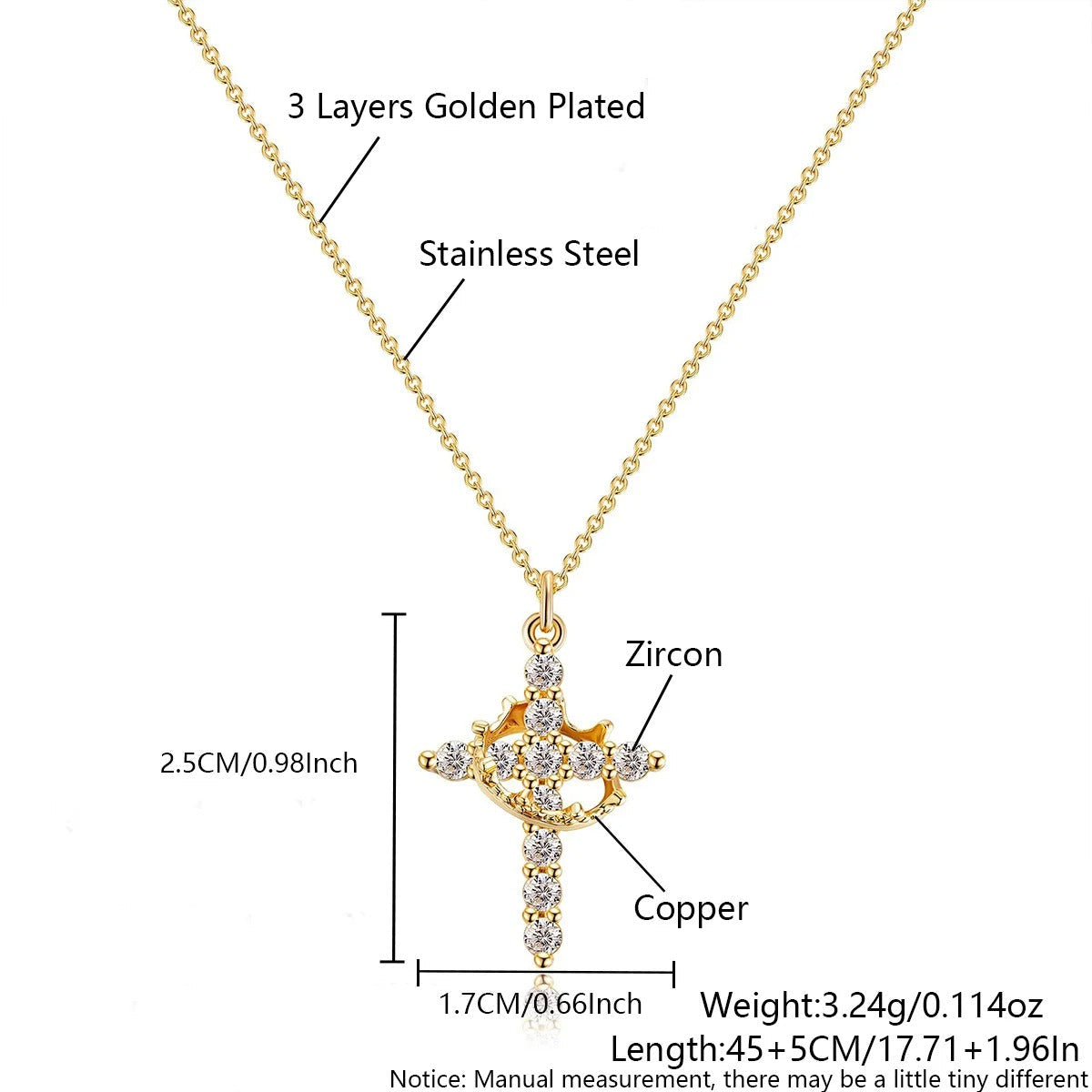 Cross and Crown Neckless