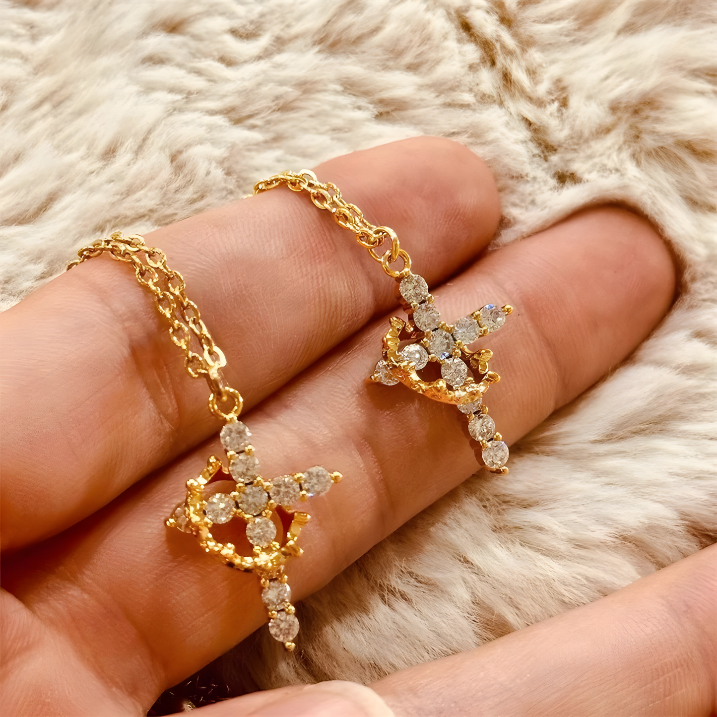 Cross and Crown Neckless